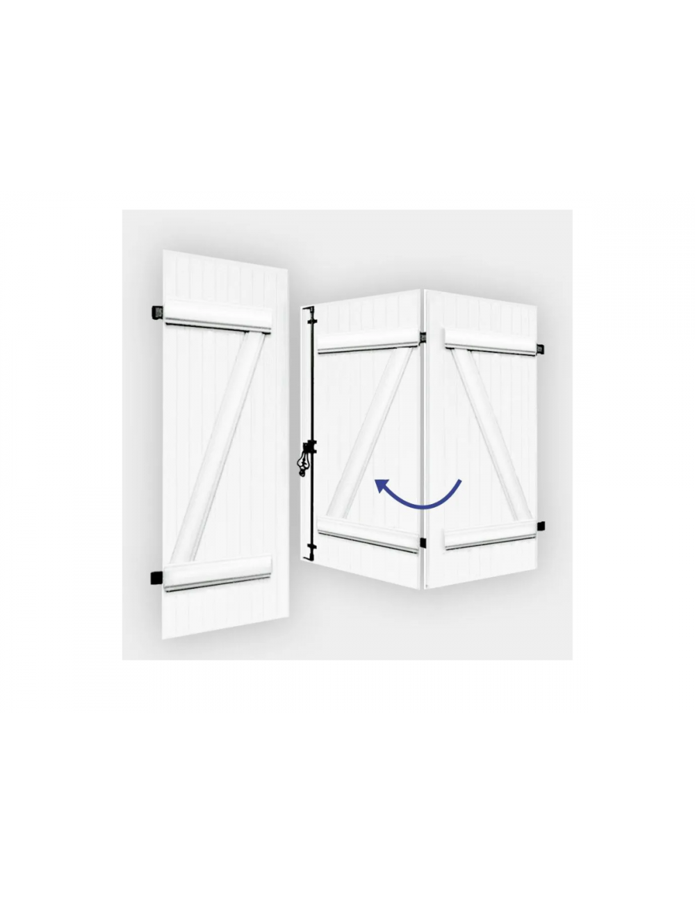 Volet Isolé Barre et Écharpe 3 Vantaux - Habitat83.com