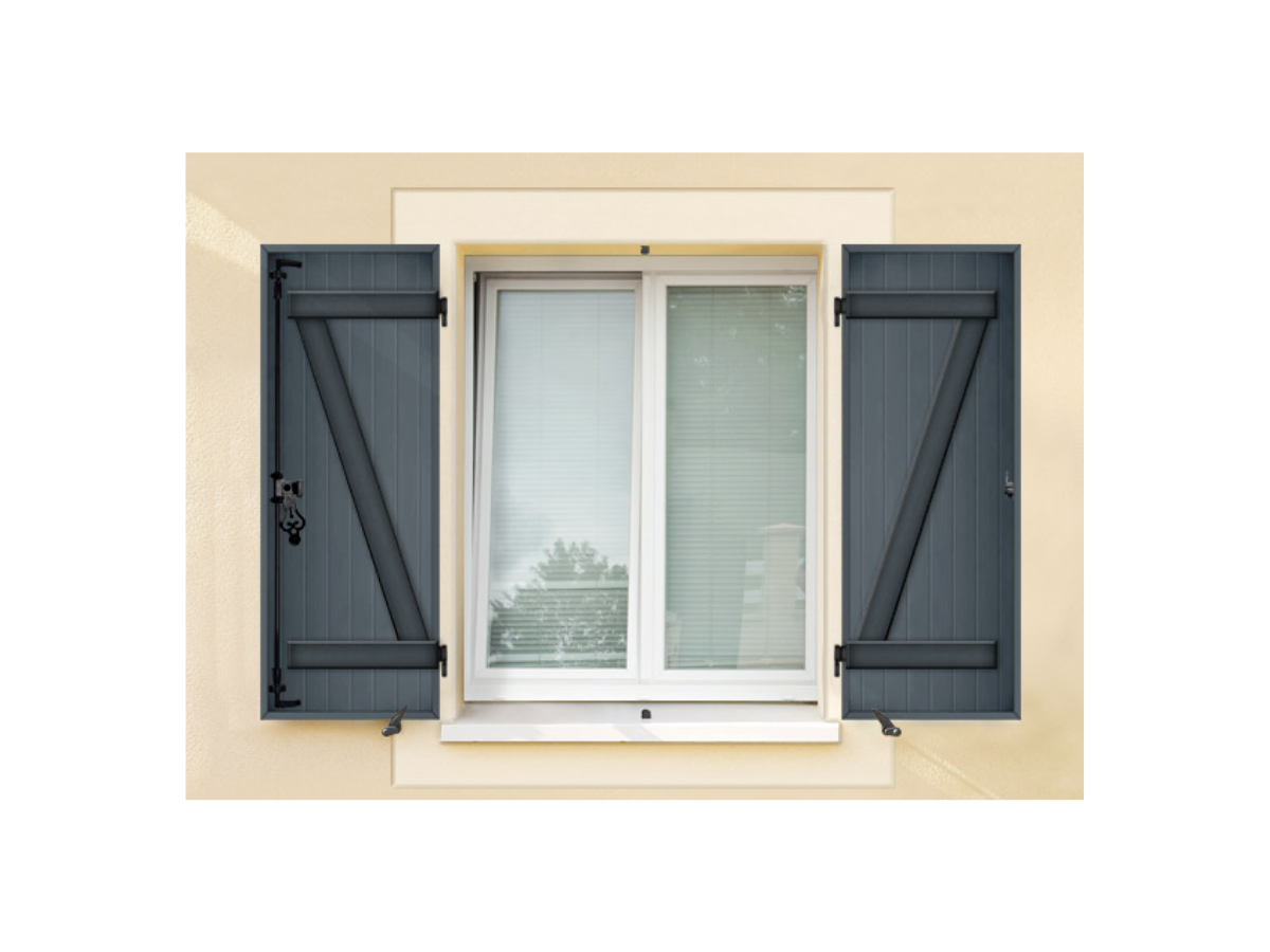 Volet Isolé Barre et Écharpe 2 Vantaux - Habitat83.com