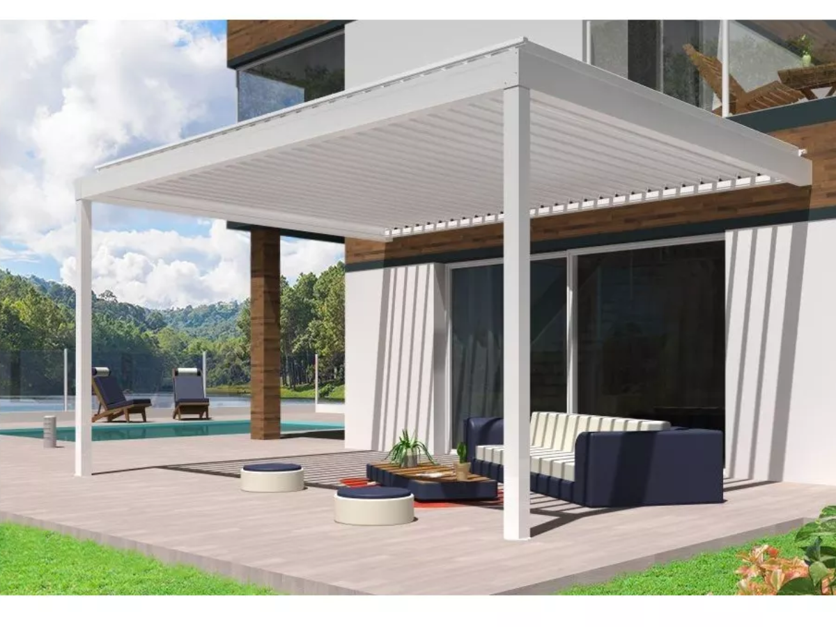 pergola à lames types Horizon 2 perpendiculaire