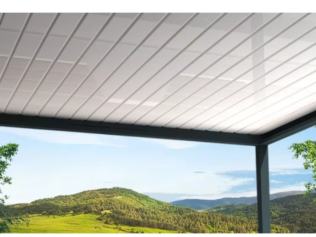 pergola à lames types Horizon 2 perpendiculaire