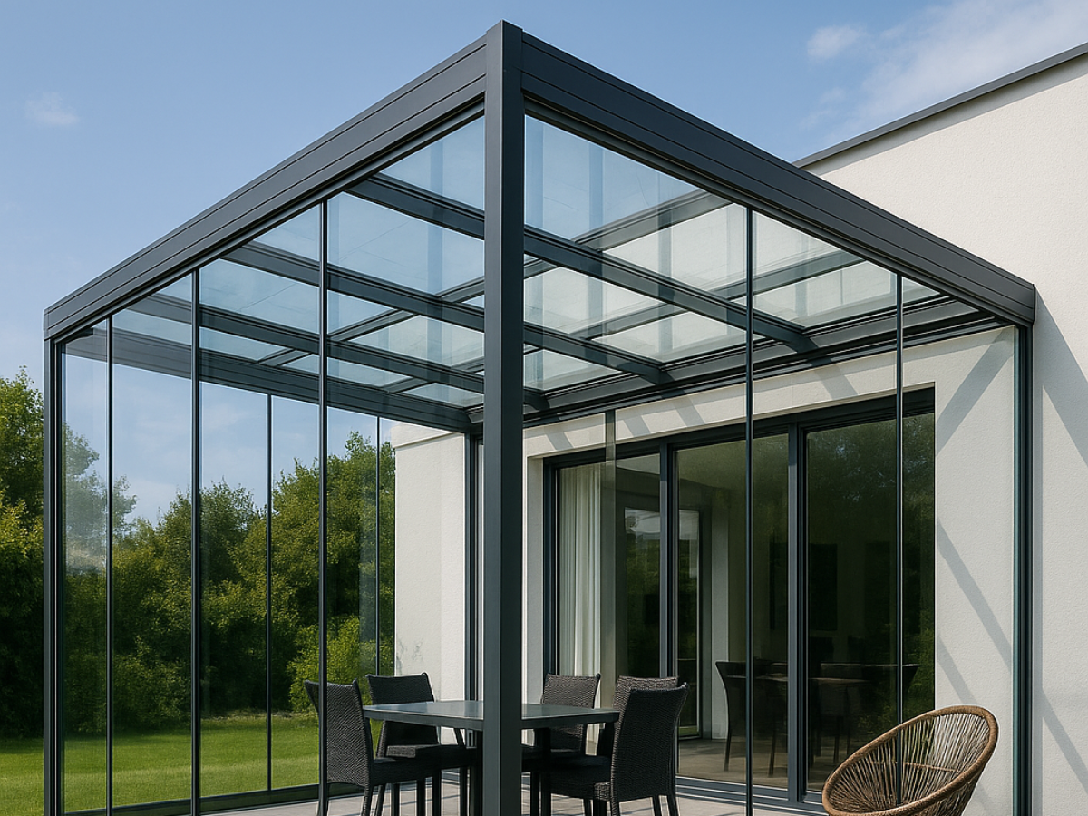 Véranda toit verrière panoramique – Vue Imprenable et Confort | habitat.com