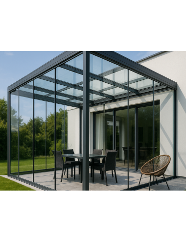 Véranda toit verrière panoramique – Vue Imprenable et Confort | habitat.com